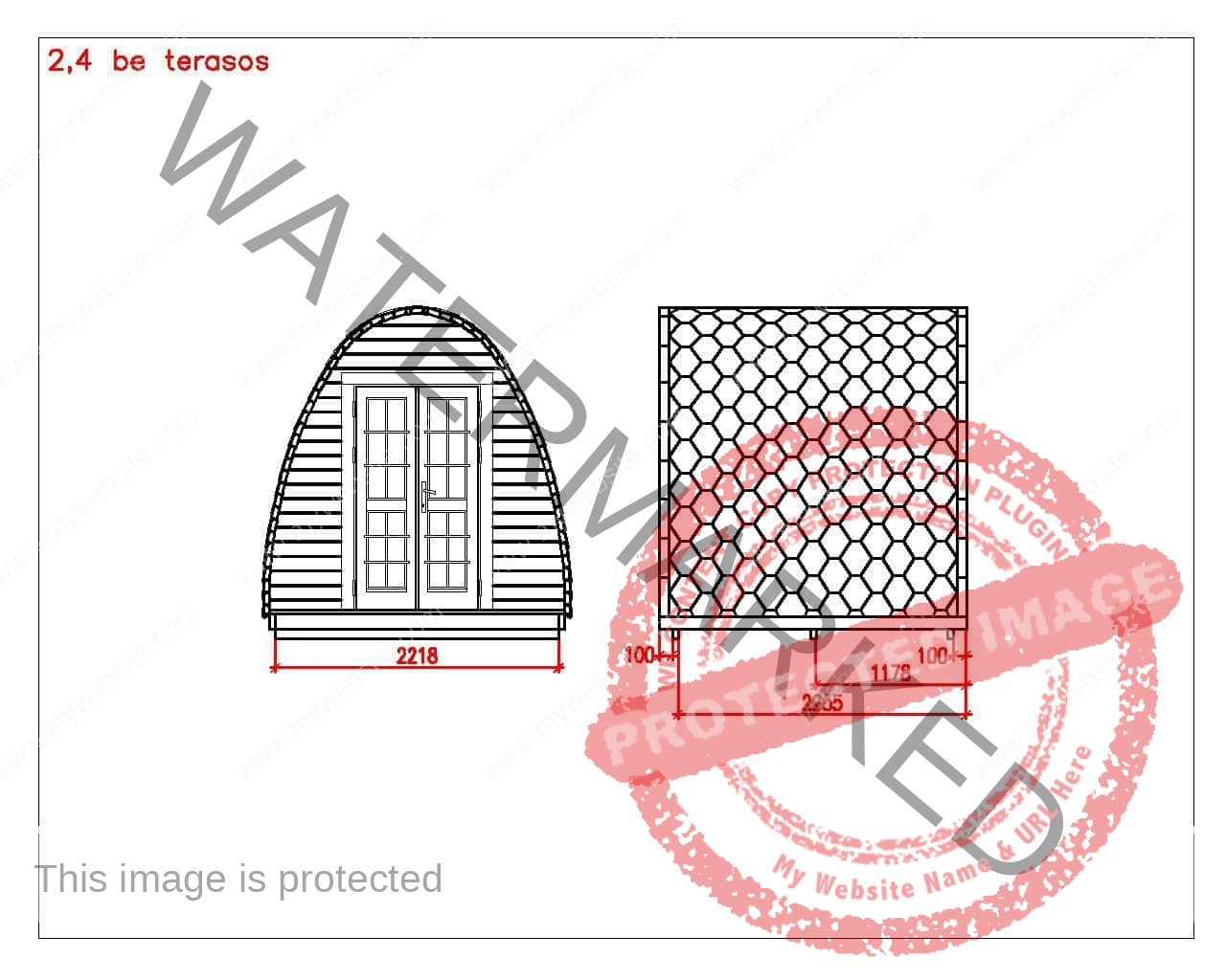 2.4x2.4 m foundation without terrace