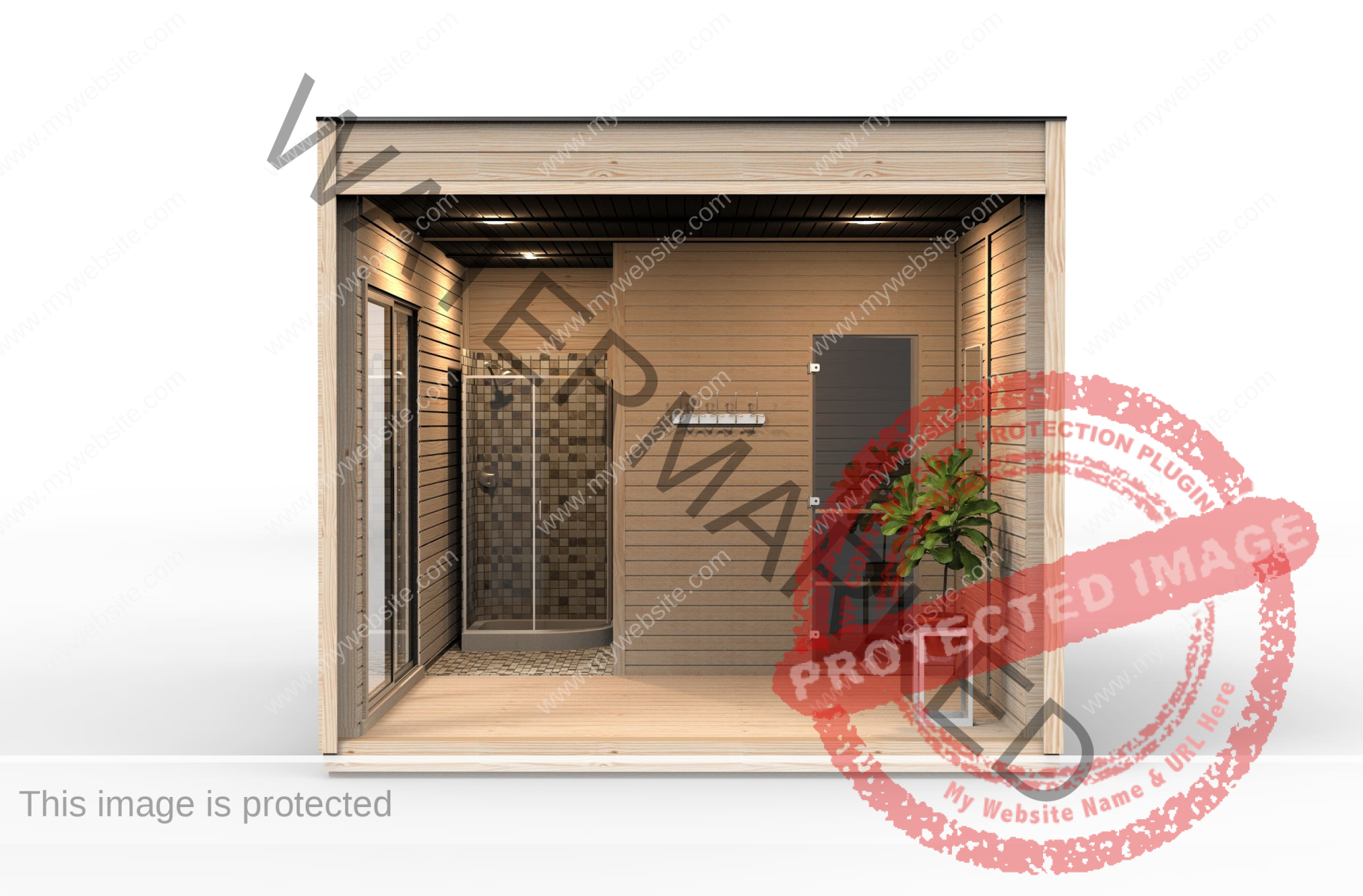 3x4 m sauna modular house inside